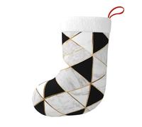 YHLKLWKSZC Calza di Natale per regali di Babbo Natale, decorazioni per feste di Natale, decorazioni in marmo bianco e nero, taglia unica