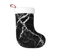 YHLKLWKSZC Calza natalizia in marmo bianco e nero per regali di Babbo Natale per decorazioni natalizie, Nero, taglia unica