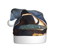 YHLKLWKSZC Canoa sul lago stampato cappello di Natale cappello di Babbo Natale per adulti Unisex Holiday Christmas Cap