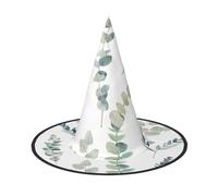 YHLKLWKSZC Cappelli da strega per Halloween, da donna, leggeri, pieghevoli, con foglie di eucalipto, cappelli da strega per ragazzi e ragazze, cappello di Halloween, decorazioni per feste cosplay