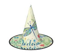 YHLKLWKSZC Cappelli da strega per Halloween, da donna, leggeri, pieghevoli, libellule e fiori, cappelli da strega per ragazzi e ragazze, cappello di Halloween, decorazioni per feste cosplay
