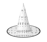 YHLKLWKSZC Cappelli da strega per Halloween, da donna, leggeri, pieghevoli, linguaggio dei segni, stampa dell'alfabeto, cappelli da strega per ragazzi e ragazze, cappello di Halloween, decorazioni per