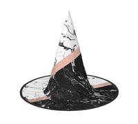 YHLKLWKSZC Cappelli da strega per Halloween, da donna, leggeri, pieghevoli, neri, bianchi, con stampa marmorizzata, cappelli da strega per ragazzi e ragazze, cappello di Halloween, decorazioni per