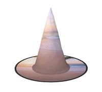 YHLKLWKSZC Cappelli da strega piccoli per Halloween, da donna, leggeri, pieghevoli, tropicali, spiaggia, tramonto, con stampa, cappelli da strega per ragazzi e ragazze, cappello di Halloween