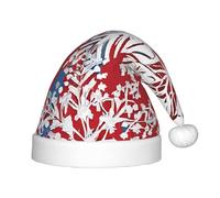 YHLKLWKSZC Cappello di Natale con paillettes glitterate stampato cappello di Babbo Natale cappello di Natale morbido e confortevole 1 pezzo