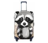 YHLKLWKSZC Copri bagagli per valigie Simpatico procione stampato Copri bagagli elastici Copribagagli Protezione per valigia 45-80 cm, Nero, Large, Alla moda