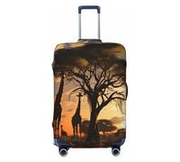 YHLKLWKSZC Copribagagli per valigie Africa giraffa maestosa stampa albero copertura valigia copertura elastica per bagagli protezione per valigie 45-81 cm, Nero, Medium, Alla moda