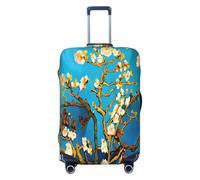 YHLKLWKSZC Copribagagli per valigie con stampa di fiori di mandorlo, copertura elastica per valigie, 45-81 cm, nero, X-Large, Moda