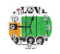 YHLKLWKSZC I Love Garbage Trucks Orologio da parete rotondo a batteria 25,4 cm silenzioso senza ticchettio orologio design per bagno, camera da letto, soggiorno, cucina, ufficio