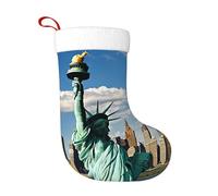 YHLKLWKSZC Statua della libertà a New York Calza di Natale per regali di Babbo Natale festivo per decorazioni natalizie, Nero, taglia unica