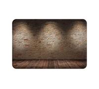 YHLKLWKSZC Tappetino di benvenuto, con stampa a muro di mattoni con scritta "Lights Hit The Brick", per ingresso, camera da letto, bagno, cucina, 61 x 40,6 cm