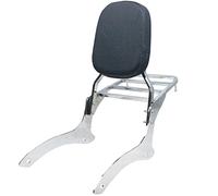 YHMOTO Sissy Bar Schienale + Portapacchi Combo Adatto per Yamaha V-Star XVS 1100 Classic 2000-2011 Dragstar XVS 1100 Classic (Cromato)