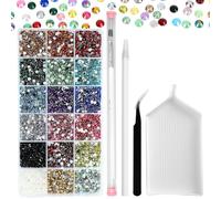 YHMQ DU 3mm Flatback Strass Set Colori misti Nail Art Decorazione fai da te Resina non hotfix Forma rotonda Cristallo 36000 pezzi
