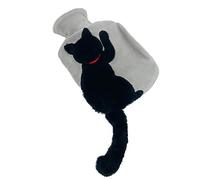 YHNHT, borsa per acqua calda, con simpatico gatto a coda lunga, con imitazione coniglio in peluche morbido, per alleviare il dolore, terapia calda e fredda