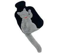 YHNHT, borsa per acqua calda, con simpatico gatto a coda lunga, con imitazione coniglio in peluche morbido, per alleviare il dolore, terapia calda e fredda