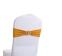 YHNNH, 10 pz/set Nastro Bowknot Hotel Multifunzione Colore Solido Sedia Da Pranzo Telai Banchetto di Nozze Festa Hote Home Decor-10 pz(Gold)
