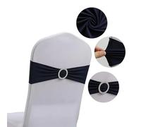 YHNNH, 10 pz/set Nastro Bowknot Hotel Multifunzione Colore Solido Sedia Da Pranzo Telai Banchetto di Nozze Festa Hote Home Decor-10 pz(Dark Blue)