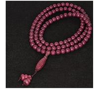 YHNNH, 108 Collana con bracciale multicerchio in palissandro indiano 8mm Perline di Buddha in legno Preghiera Rosario Canto unisex Meditazione Mala