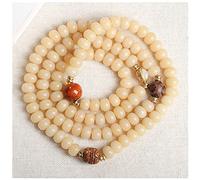 YHNNH, 108 Collana con braccialetto di perline Bodhi naturale stagionato, squisite perle di preghiera del Buddha for la meditazione di preghiera Mala Yoga unisex