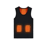 YHNNH 3 Zone di Riscaldamento Piumino in Cotone for Abbigliamento Caldo da Esterno Giacche riscaldate for Equitazione Sci Pesca Cappotto riscaldato(Black,XXL)