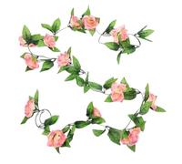 YHNNH 3PCS 2M Hanging Floral Wedding String Party Garden Decor(3pcs 9 Heads Pink)