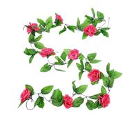 YHNNH 3PCS 2M Hanging Floral Wedding String Party Garden Decor(3pcs 9 Heads Rose)