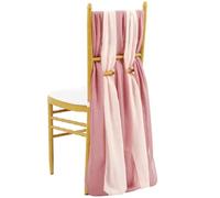 YHNNH, 8 Pezzi Decori for Sedie for Nozze Telai for Sedie in Chiffon Festa di Nozze Banchetto Evento Matrimonio, 30x180 cm(Dusty Rose Pink)