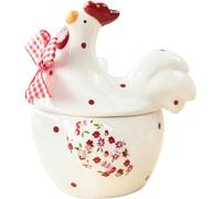 YHNNH， Barattoli di vetro for la conservazione - Set di barattoli di sale pastorali in rilievo, barattoli di spezie in porcellana con cucchiaio e coperchio, contenitori for lo zucchero da cucina, Flo