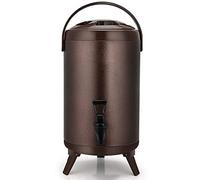 YHNNH, Barilotto di tè al latte caldo isolato, dispenser di bevande isolato in acciaio inossidabile con rubinetto, isolamento caldo e freddo for 20 ore(Brass,8L)