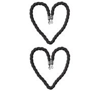 YHNNH, Barriera in corda intrecciata, corde divisorie for code di folla nell'atrio della banca for concerti, teatro, Stanchion VIP, corda intrecciata in canapa(Black,2M/6.5Ft)