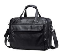 YHNNH borse messenger, Cartella da uomo in vera pelle, borsa ufficio A4, lavoro casual, viaggio for laptop 15,6", a tracolla, tote