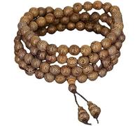 YHNNH, Bracciale con perline multistrato in legno wengè da 8 mm 108 Collana con rosario in legno Buddha Mala Preghiera Meditazione Perline Yoga for uomo Donna