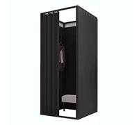 YHNNH, Camerino quadrato rimovibile Camerino del negozio di abbigliamento Schermo for la privacy Divisorio for guardaroba for angolo camerino del teatro del negozio di sartoria(Noir)
