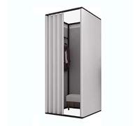 YHNNH, Camerino quadrato rimovibile Camerino del negozio di abbigliamento Schermo for la privacy Divisorio for guardaroba for angolo camerino del teatro del negozio di sartoria(Light Grey)