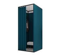 YHNNH, Camerino quadrato Spogliatoio in metallo con tenda ombreggiante Negozio di abbigliamento for spogliatoio Spogliatoio del centro commerciale(85x85x200cm,A)