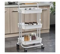 YHNNH, Carrello da cucina for frutta e verdura, supporto for snack, supporto for rotolamento, scaffale multifunzionale for bevande, caramelle, giocattoli, piccoli oggetti(White)