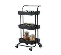 YHNNH, Carrello da cucina for frutta e verdura, supporto for snack, supporto for rotolamento, scaffale multifunzionale for bevande, caramelle, giocattoli, piccoli oggetti(Black)