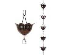 YHNNH, Catena da Pioggia in Rame da 1 m for grondaie Catene da Pioggia Decorative for Esterno Raccoglitore for Pioggia in Stile Fiore Catena da Pioggia Moderna Catena for grondaie da Appendere