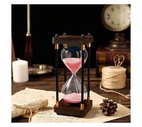 YHNNH Clessidra Orologio con sabbia Timer Doppia protezione Assistente for la gestione del tempo del bambino, aiuta i clienti a incidere il loro nome o citazione sulla clessidra(Roze,15 minutes)