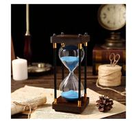 YHNNH Clessidra Orologio con sabbia Timer Doppia protezione Assistente for la gestione del tempo del bambino, aiuta i clienti a incidere il loro nome o citazione sulla clessidra(Blu,60 minutes)