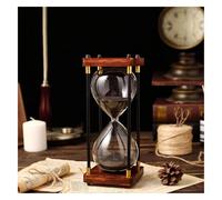 YHNNH Clessidra Orologio con sabbia Timer Doppia protezione Assistente for la gestione del tempo del bambino, aiuta i clienti a incidere il loro nome o citazione sulla clessidra(Black,45 minutes)