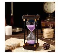 YHNNH Clessidra Orologio con sabbia Timer Doppia protezione Assistente for la gestione del tempo del bambino, aiuta i clienti a incidere il loro nome o citazione sulla clessidra(Purple,60 minutes)