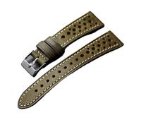 YHNNH, Compatibile con cinturino antico in pelle di vacchetta di primo strato in stile traspirante, cinturino da uomo fatto a mano(Maroon,21mm)