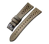 YHNNH, Compatibile con cinturino antico in pelle di vacchetta di primo strato in stile traspirante, cinturino da uomo fatto a mano(Grey,20mm)