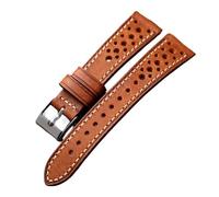YHNNH, Compatibile con cinturino antico in pelle di vacchetta di primo strato in stile traspirante, cinturino da uomo fatto a mano(Brown,19mm)