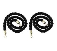 YHNNH, Corda di barriera in canapa for il controllo della folla, corda for montanti industriale for carichi pesanti, con ganci for concerti in hotel, teatro/(Black,Length 3M/9.8Ft/118In)