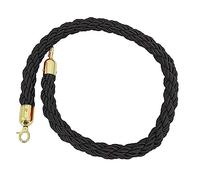 YHNNH, Corda intrecciata for montanti for tappeti, corde barriera in canapa for carichi pesanti con ganci dorati, for ristoranti/hotel/cinema controllo folla/(Black,Length 2.2M/7.2Ft/86.6In)