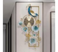 YHNNH, Decorazione murale moderna e creativa con pavone in metallo, scultura murale arte foglie di ginkgo metallo in mano, regalo for soggiorno camera da letto, 100x50 cm
