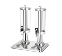 YHNNH, Dispenser for bevande commerciali in acciaio inossidabile con serbatoio doppio contenitore 3Lx2, dispenser for bevande ghiacciate con vassoio antigoccia e rubinetto senza perdite