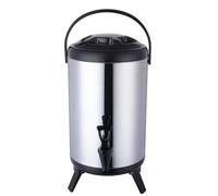 YHNNH, Dispenser for bevande isolate in acciaio inossidabile, dispenser for bevande calde for tè ed espresso, secchielli for tè al latte isolati o refrigerati con rubinetti(Black,12L)